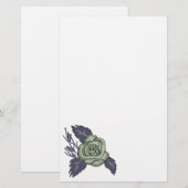 Papeterie Rose vert foncé (Devant / Derrière)
