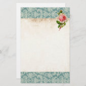 Papeterie Rose victorien et damassé (Devant / Derrière)