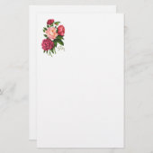 Papeterie Rose vintage Pink Flowers Monogramme (Devant / Derrière)