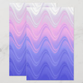Papeterie Rose Violet Abstrait Ondulé (Devant / Derrière)