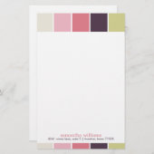 Papeterie Rose violet vert moderne Blocs de couleurs (Devant / Derrière)