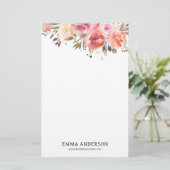 Papeterie Roses Aquarelle délicats (Debout devant)