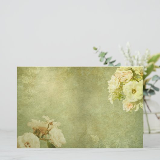 Papeterie Roses blanches Vintages (Debout devant)