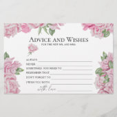 Papeterie Roses - Conseils et souhaits de Fête des mariées (Devant)