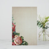 Papeterie Roses de pays et rayures nostalgiques d'arrière - (Debout devant)