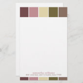 Papeterie Roses et Brown blocs de couleurs modernes (Devant / Derrière)