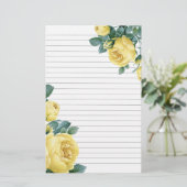 Papeterie Roses jaunes rayés (Debout devant)