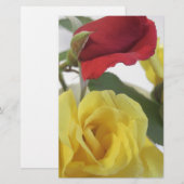 Papeterie Roses jaunes rouges (Devant / Derrière)