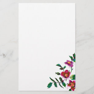 Papeterie Roses magenta rose vintage, aquarelle roses roses