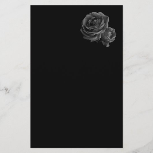 Papeterie Roses noires gothiques (Devant)