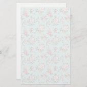 Papeterie Roses roses élégantes (Devant / Derrière)