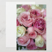Papeterie Roses roses et blanches (Devant / Derrière)