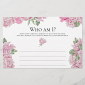 Papeterie Roses roses roses - Qui suis-je jeu de douche nupt (Devant)