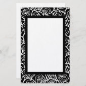 Papeterie Roses Vintages en noir et blanc (Devant / Derrière)