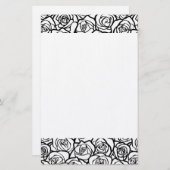Papeterie Roses Vintages en noir et blanc (Devant / Derrière)