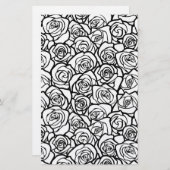 Papeterie Roses Vintages en noir et blanc (Devant / Derrière)