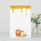 Papeterie Rosh Hashanah Juif Nouvel An Sweet Honey gouttes (Debout devant)