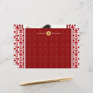 Papeterie rouge de bonheur de mariage chinois