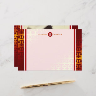 Papeterie rouge de bonheur de mariage chinois