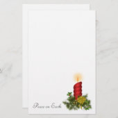 Papeterie rouge de bougie de Noël (Devant / Derrière)