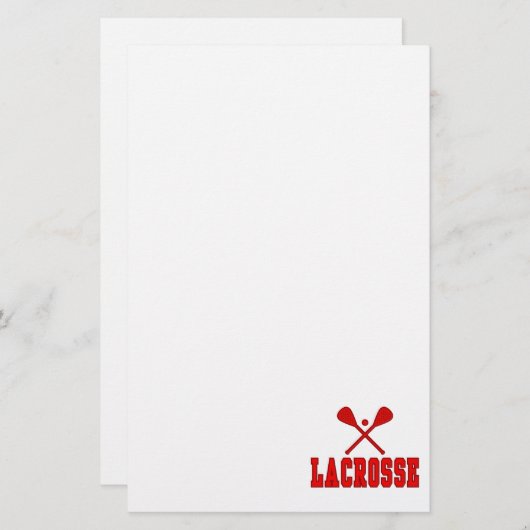Papeterie Rouge de lacrosse (Devant / Derrière)