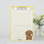 Papeterie rouge de teckel de Kawaii (Debout devant)