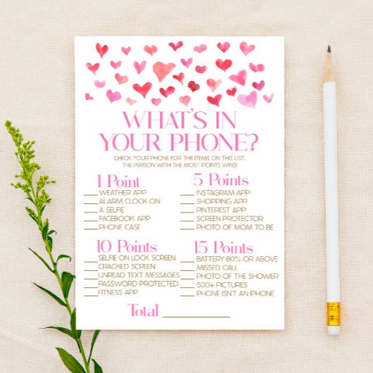 Papeterie Rouge et rose dans votre jeu de Baby shower de tél