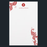 Papeterie Rouge Floral Boho Peacock Eastern Chic Mariage asi<br><div class="desc">Elégant design de paon rouge bohème avec des détails floraux et une queue en cachemire. Un design mariage à thème oriental ou asiatique très unique, chic et classe pour le couple moderne et élégant. Conçu par fat*fa*tin. Facile à customiser avec votre propre texte, photo ou image. Pour des demandes personnalisées,...</div>