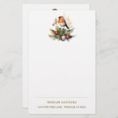 Papeterie Rouge-gorge de Noël d'hiver (Devant / Derrière)