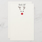 Papeterie rouge mignonne de Noël de renne de nez (Devant / Derrière)