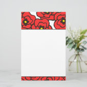 Papeterie rouge moderne d'impression florale de (Debout devant)