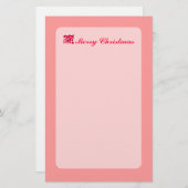 Papeterie Rouge Noël Holly Leaf (Devant / Derrière)