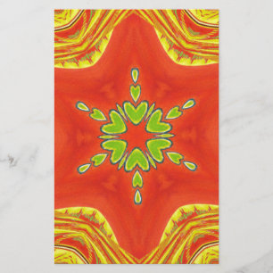 Papeterie Rouge or vert Mandala Art Imprimer