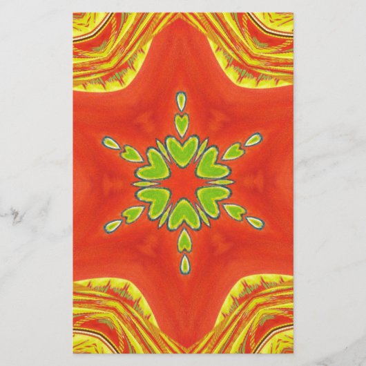 Papeterie Rouge or vert Mandala Art Imprimer (Devant)