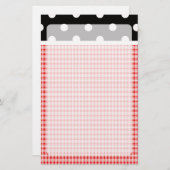 Papeterie Rouge Plaid et Pois (Devant / Derrière)