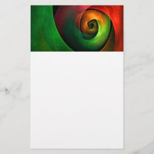 Papeterie Rouge Vert Floral Moderne Art Abstrait Motif #21