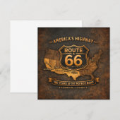 Papeterie Route 66 Carte Vintage Road Trip Notes (Devant / Derrière)