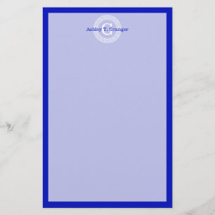 Papeterie Royal Blue Wt Grèce clé cadre de ligne initiale Mo