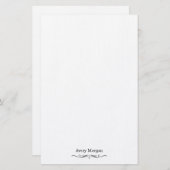 Papeterie Royal Elegant Luxury Classic Noir Personnalisé (Devant / Derrière)