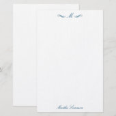 Papeterie Royal Elegant Luxury Navy Bleu Personnalisé (Devant / Derrière)