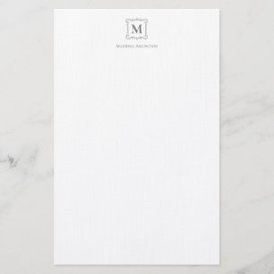 Papeterie Royal Monogram Crest Smokey Grey Personnalisé