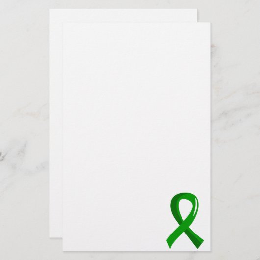 Papeterie Ruban 3 de vert de donation d'organe (Devant / Derrière)