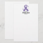 Papeterie Ruban d'Alzheimer de papillons (Devant / Derrière)