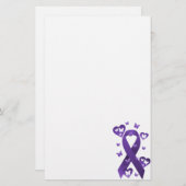 Papeterie Ruban pourpre de conscience (Devant / Derrière)