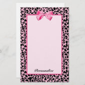 Papeterie Ruban rose et noir à la mode de roses indien de (Devant / Derrière)