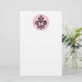 Papeterie Ruban rose Fleur de lis (Debout devant)