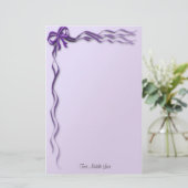 Papeterie Rubans violets et bordures de lignes (Debout devant)