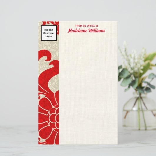 Papeterie Ruby Red Border avec logo d'entreprise (Debout devant)