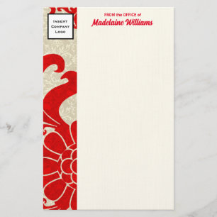 Papeterie Ruby Red Border avec logo d'entreprise