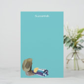 Papeterie Rustic Cowboy Hat Blue Purple Blanket Custom (Debout devant)